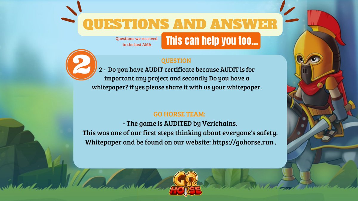 GoHorseRun's tweet photo. Hello knight, 
This and more questions you can find on our instagram https://t.co/WhteDPcIw9 and all information like whitepaper, partners and much more on our website https://t.co/ljONzjR6cK . https://t.co/SNIO6LNCiZ