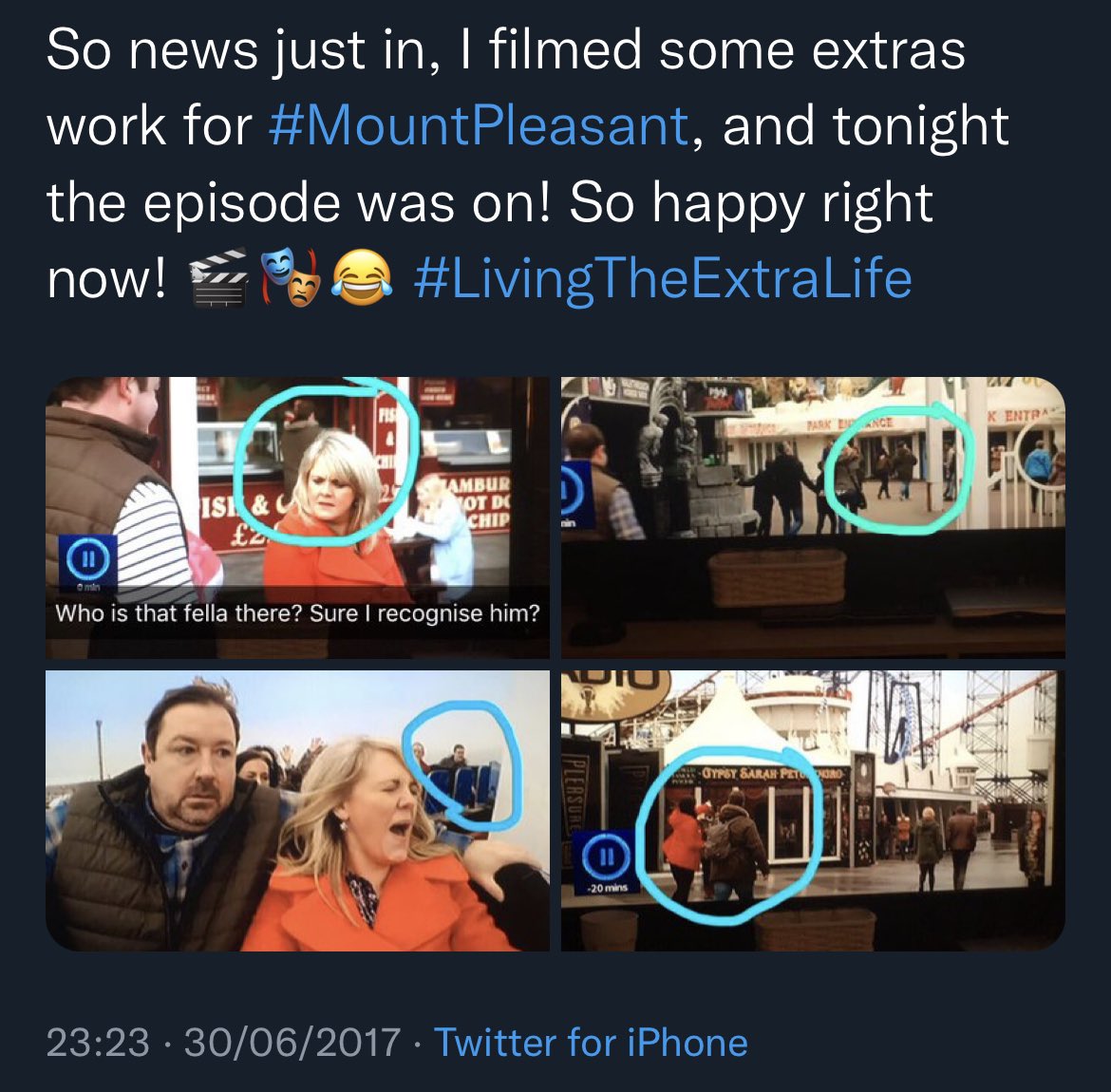HiAuntieSandra's tweet photo. Just as an added throwback, 5 years ago today I made my Background Artist debut in the final episode of #MountPleasant, being on screen with @_DanielRyan and @sally_lindsay made it all the more amazing!
#ThrowbackThursday #FiveYearsOn #WhenInBlackpool https://t.co/oxUIqmgaBE