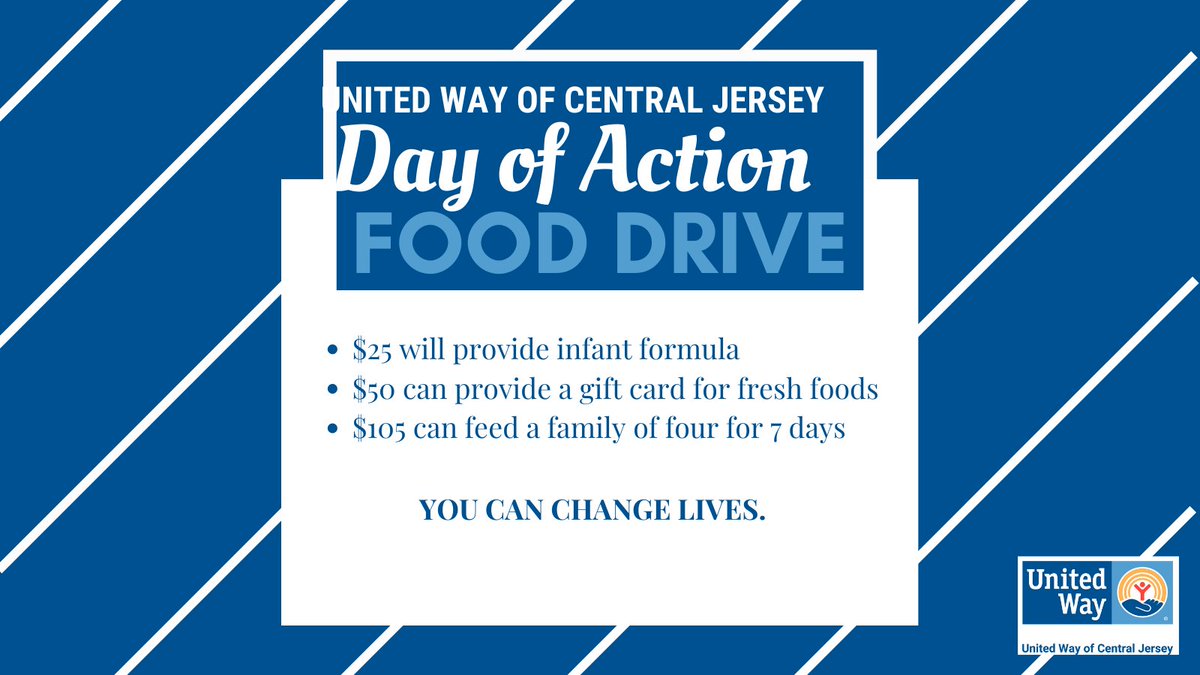 UW of Central Jersey (@unitedwaycj) on Twitter photo *FOLLOW OUR NEW TWITTER ACCOUNT <a href="/UWCJersey/">United Way of Central Jersey - UWCJ</a>*
200,000 kids in New Jersey face hunger daily; you can help change lives, visit uwcj.org/summer to see how!
#dayofaction #united4centraljersey #fooddrive #foodpantry *FOLLOW OUR NEW TWITTER ACCOUNT <a href="/UWCJersey/">United Way of Central Jersey - UWCJ</a>*
200,000 kids in New Jersey face hunger daily; you can help change lives, visit uwcj.org/summer to see how!
#dayofaction #united4centraljersey #fooddrive #foodpantry