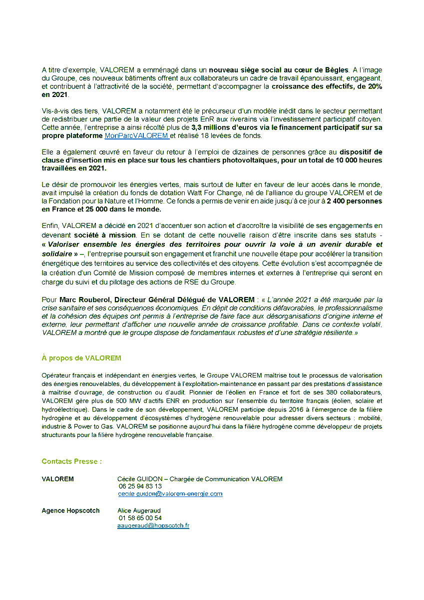 valorem_energie's tweet photo. [Communiqué de Presse] Suite à notre assemblée générale qui s'est tenue hier, nous sommes ravis de partager les résultats 2021 du groupe : VALOREM franchit le cap des 100 millions d’euros de chiffre d’affaires, une hausse de 14 % par rapport à 2020 !
Bravos à tous !👏 https://t.co/8vaXbsQQ9r