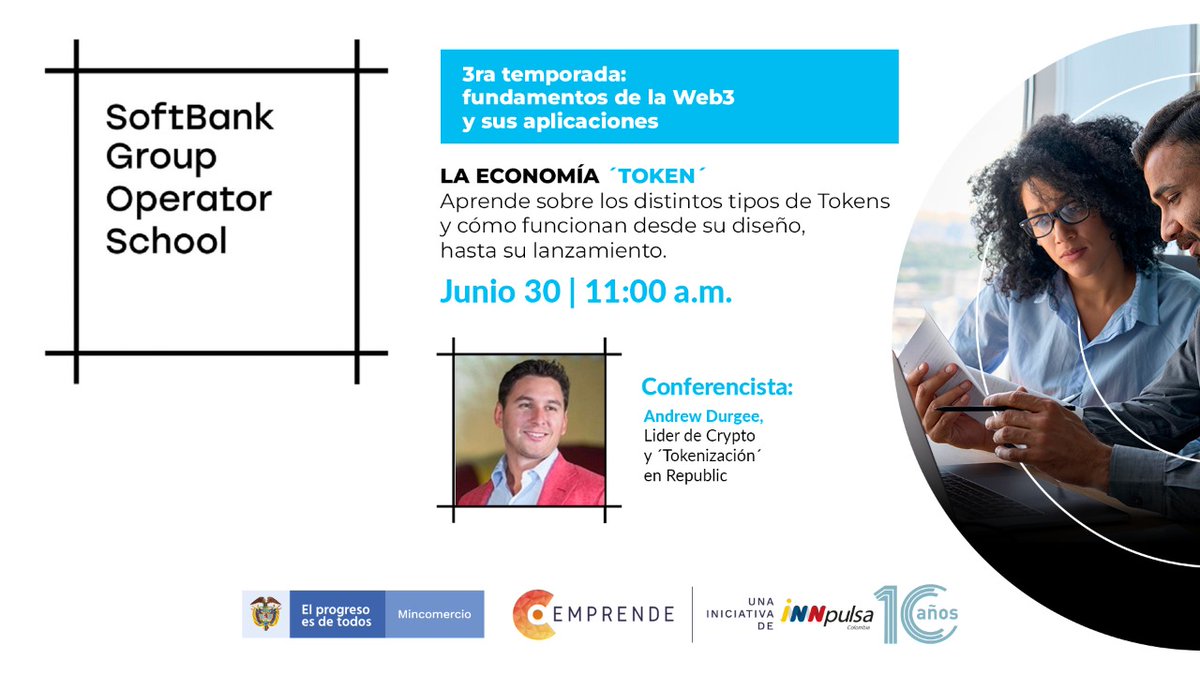 InnpulsaCol's tweet photo. #Atención 📢| ¡#HOY iniciamos la 3ra temporada de #SoftbankOperatorSchool🤩! Te invitamos a participar ya #gratuitamente de estas clases magistrales en donde podrás aprender de #emprendedores, #expertos e #inversionistas inscríbete ya👉 https://t.co/feM9sB7ia4

#SBOS https://t.co/yAeCYHNglw