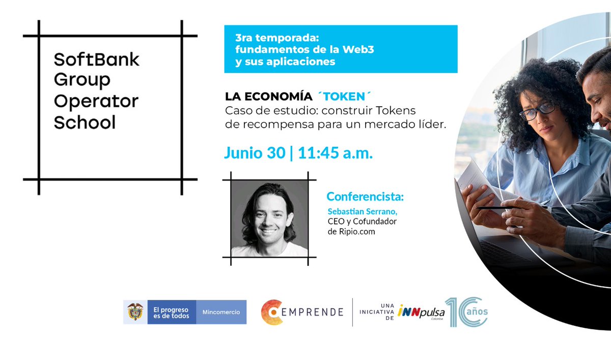 InnpulsaCol's tweet photo. #Atención 📢| ¡#HOY iniciamos la 3ra temporada de #SoftbankOperatorSchool🤩! Te invitamos a participar ya #gratuitamente de estas clases magistrales en donde podrás aprender de #emprendedores, #expertos e #inversionistas inscríbete ya👉 https://t.co/feM9sB7ia4

#SBOS https://t.co/yAeCYHNglw