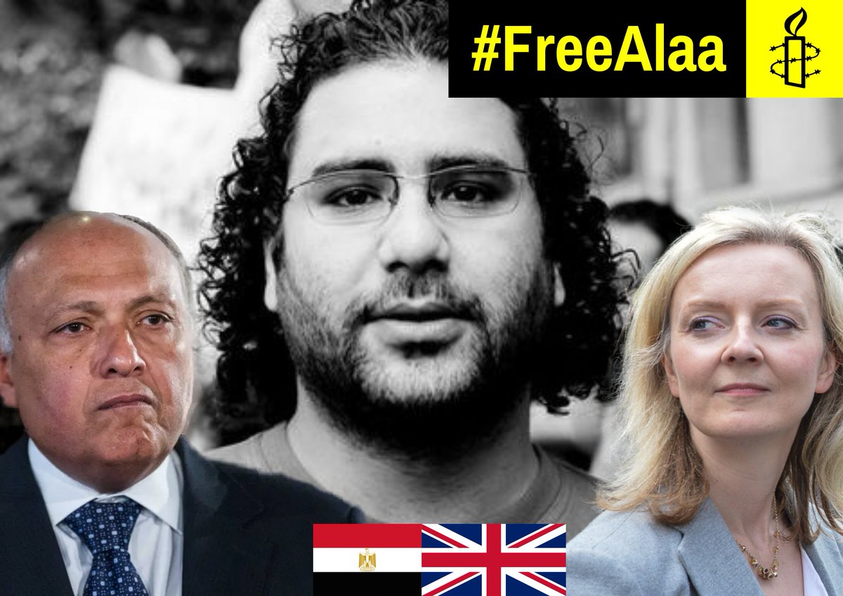 .@trussliz promised to raise the case of #AlaaAbdellfattah with Egypt's Foreign Minister #SamehShoukry when he visits UK.  
Join us to remind her to use this opportunity to #SaveAlaa #FreeAlaa 
Monday 4th July 2022
5.30 - 7.00pm
Foreign Office, King Charles Street London SW1A 2AH