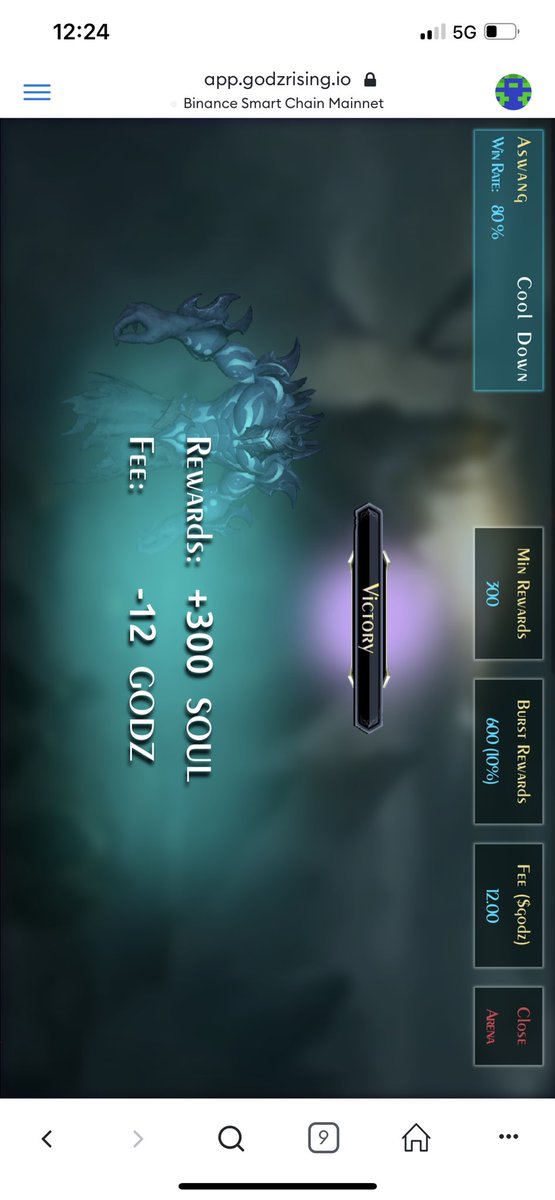 ahki_occ's tweet image. 3 fights, 1 win 1 lose and 1 burst, 900 souls earned. @CryptogodzNFTG @nickjperoni to the moon 🚀🚀🚀