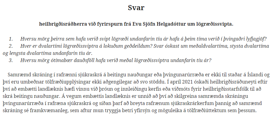 EvaSjofn's tweet photo. Afsakið, þetta er ekki svar. 
Vita þau ekkert um alvarlegustu beitingu laga og brot á mannréttindum fólks sem að viðhaft er hér á landi?
Heilbrigðisráðherra veit ekkert um fjöldan sem lætur lífið fyrir aldur fram. Ég er í sjokki yfir þessu áhugaleysi
Er líf þeirra minna virði? https://t.co/ZHDQdOMjKK
