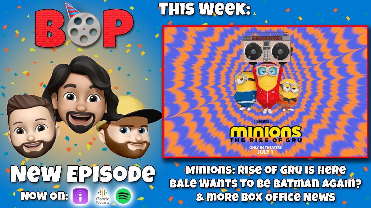 New Episode!

- New Release: #Minions 
- #BackToTheFuture The Musical?
- #StephenKing Hates #Transformers 
- What Exactly is #TonyKaye's New Film?
- And much more!

linktr.ee/BoxOfficeParty