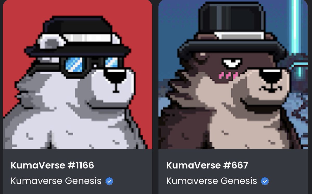 Just turned to the @KumaverseNFT side. Love the art, the community and the option to create your own Kuma banner.