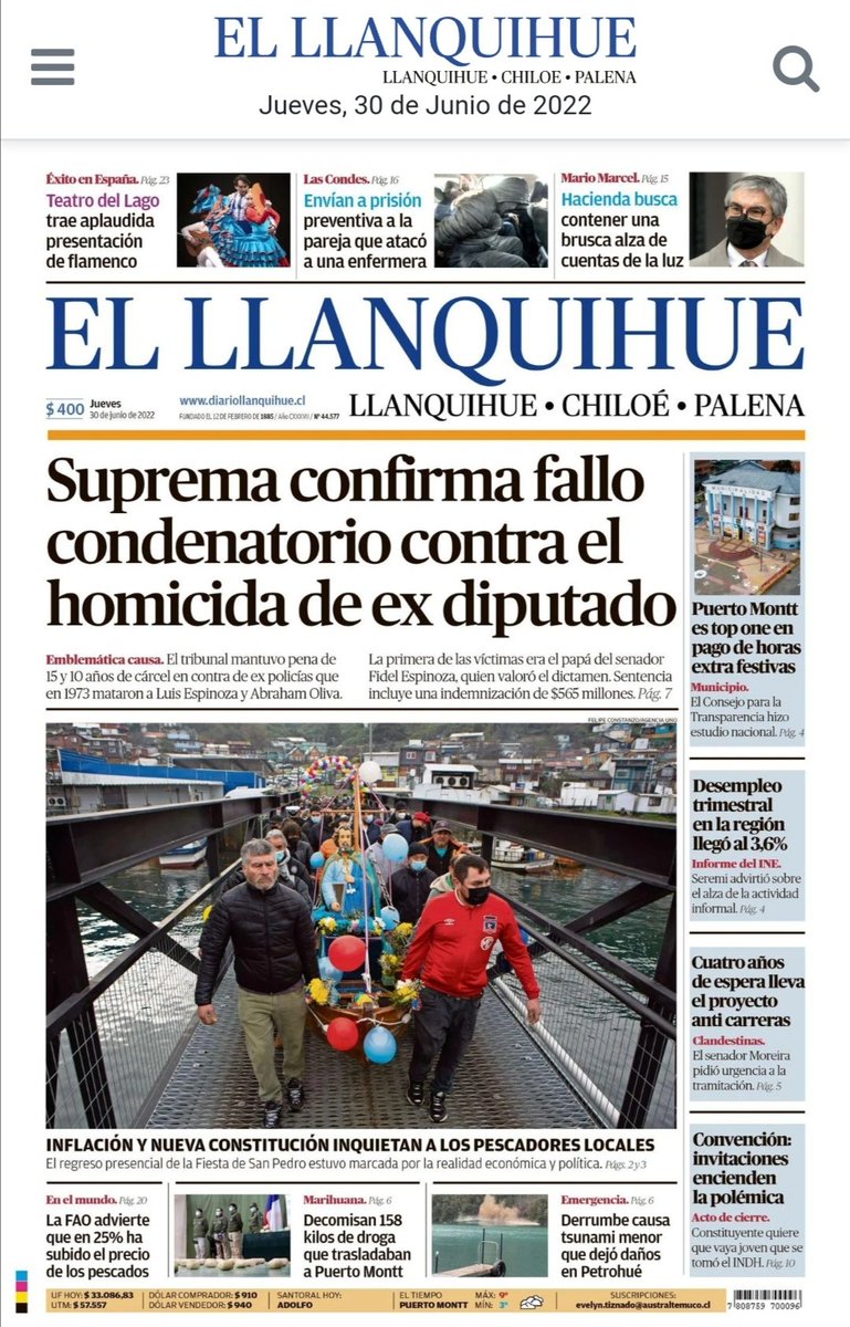 p_informativocl's tweet photo. Portada diarios #loslagos #Chiloe #Palena #Chaiten #puertomontt #ancud #osorno #Futaleufu #Quellon #PuertoMontt #bosquemar #altobonito #panitao #Castro #pudeto https://t.co/9BTThjb3ij