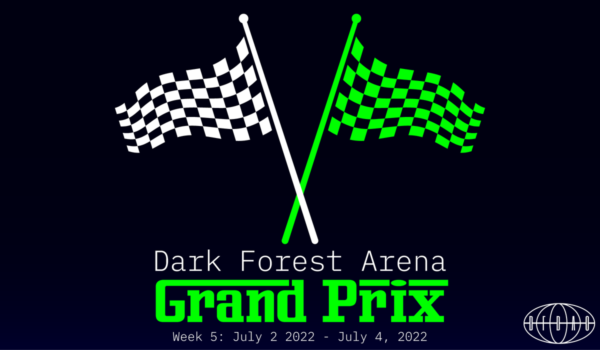 d_fdao's tweet photo. It's about that time again!

Week 5 of @darkforest_eth Arena: Grand Prix is happening this weekend!

Race against the clock for a chance to 100 $XDAI! https://t.co/uhS7eiBGSX