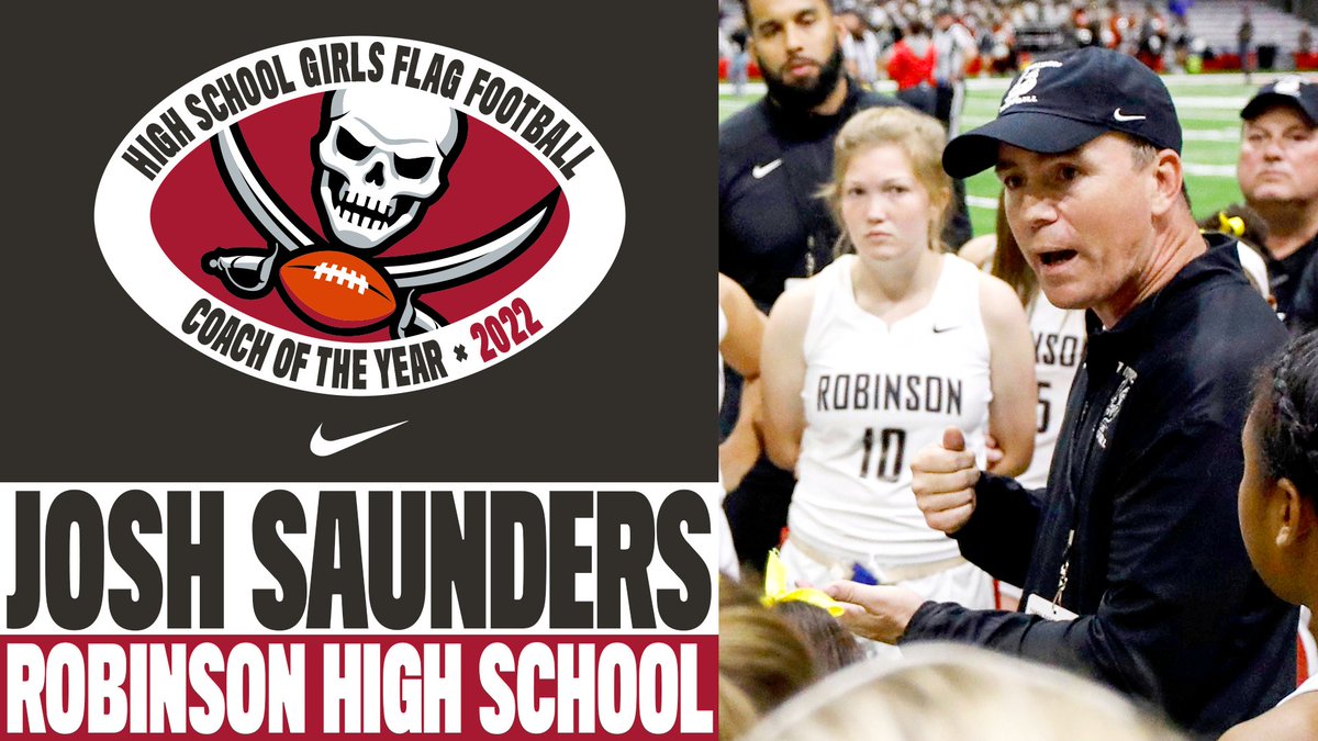 Tampa Bay Buccaneers (@buccaneers) on Twitter photo Congrats to <a href="/RobinsonFlag/">RobinsonFlagFootball</a>'s Josh Saunders for being named our first High School Girls Flag Football Coach of the Year!
<a href="/usnikefootball/">Nike Football</a> | #GoBucs Congrats to <a href="/RobinsonFlag/">RobinsonFlagFootball</a>'s Josh Saunders for being named our first High School Girls Flag Football Coach of the Year!
<a href="/usnikefootball/">Nike Football</a> | #GoBucs