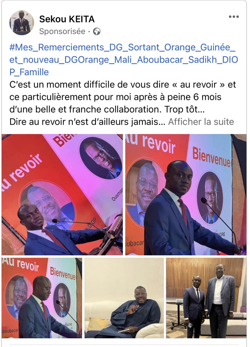 #Mes_Remerciements_DG_Sortant_Orange_Guinée_et_nouveau_DGOrange_Mali_Aboubacar_Sadikh_DIOP_Famille