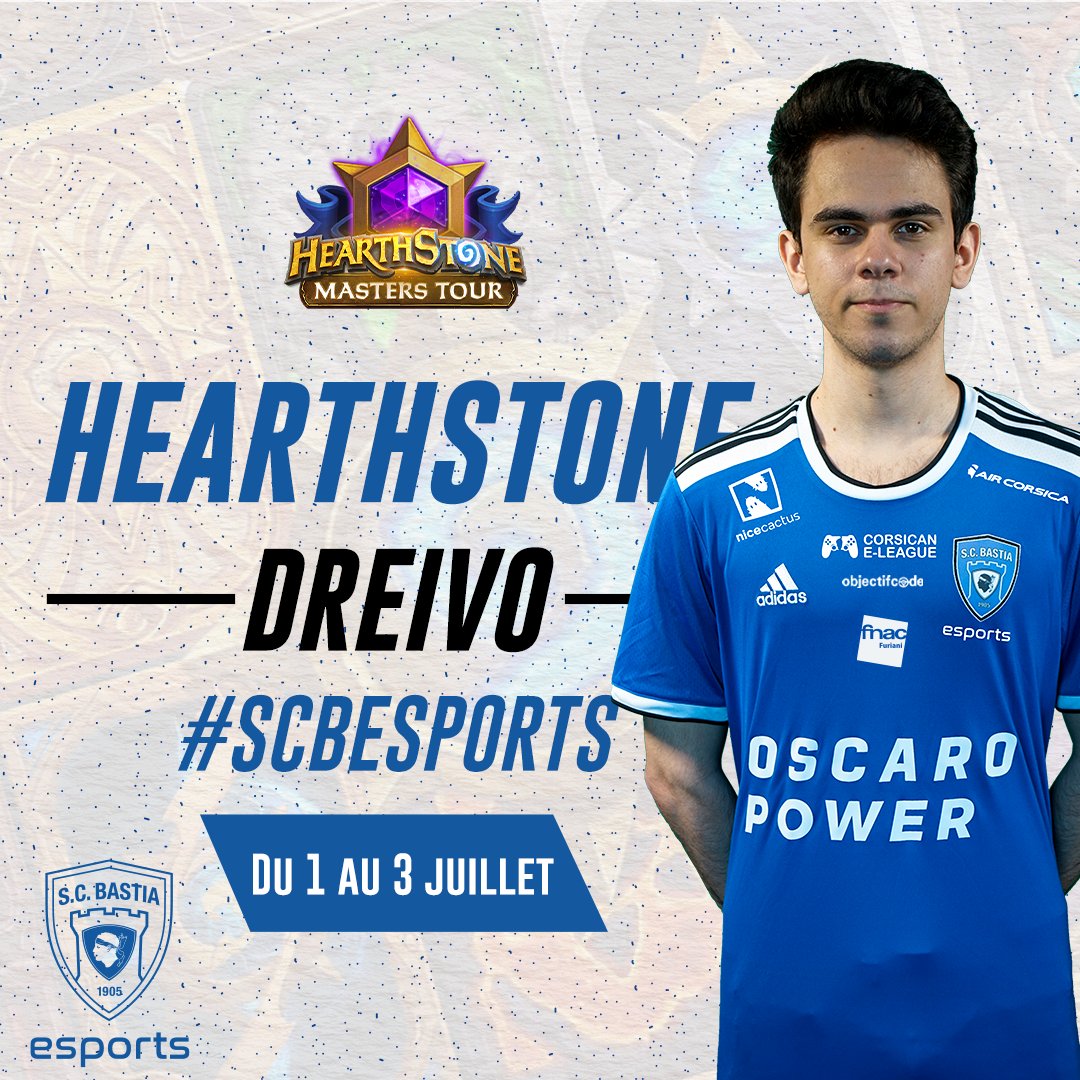 SCBastiaEsports's tweet image. #Masterstour #Hearthstone 🃏

@DreivoHS représentera le @SCBastiaEsports au Masters Tour: Vashj&apos;ir 🏆

📆Du 1 au 3 Juillet !
 
Bonne chance à lui 💪

#SCBESPORTS 🔵⚪️