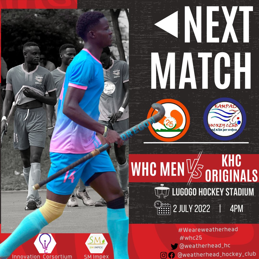 weatherhead_hc's tweet photo. #weekendfixture
#ugandahockeyleague

The UHL second round begins this weekend🏑

WHC Men 🆚 KHC Originals 
On Saturday
Trying to defend the TITLE🏆

#weareweatherhead
@ugandahockey @NBSportUg @UGsportsENT @SportsOceanUG @RabSportsNews @NCSUganda1 @sport_knights @UOC_media https://t.co/gINIU0AHvm