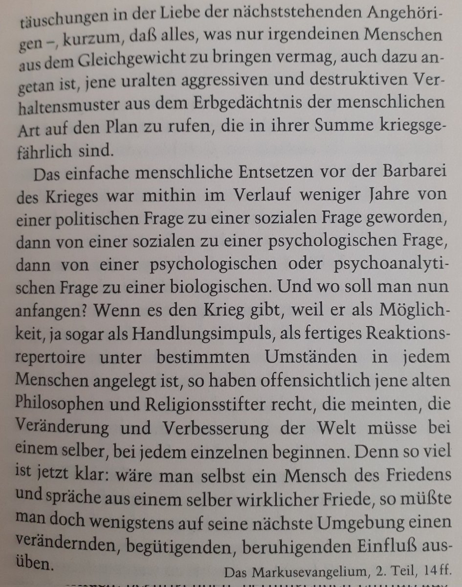 Wahre, weise Worte. 
(#EugenDrewermann 'Zeiten der Liebe') #Krieg #Boomer