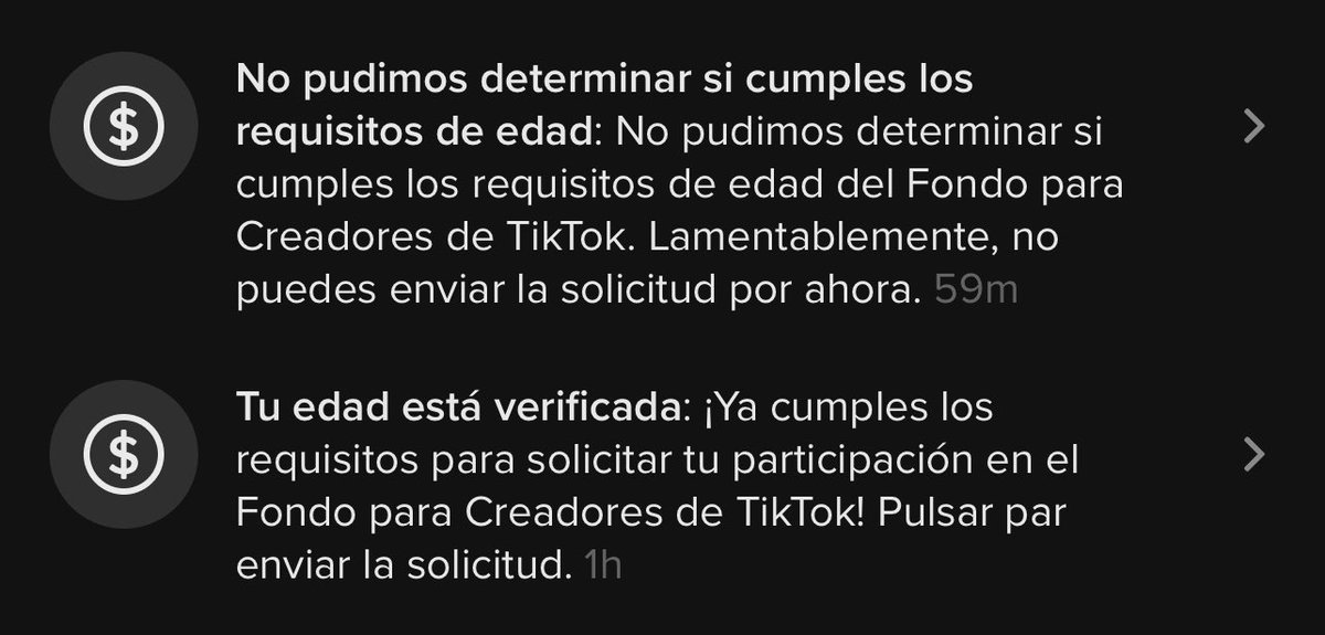 NovoxGamer's tweet photo. ⚠️AYUDA⚠️

He solicitado la monetizacion en @TikTok_ES en la ayuda para el fondo de creadores siendo mayor de edad y cumpliendo todos los requisitos y cada vez que lo solicito me salen esos dos mensajes. ¿Alguien sabe como solucionarlo? A @indiesconlara le pasa lo mismo. RT ayuda https://t.co/MaqdaTfiar
