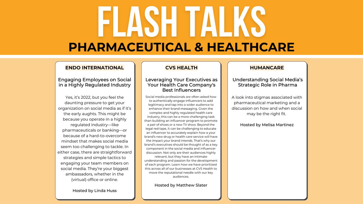 smdayphl's tweet photo. Our #FlashTalk kickoff is coming up at 9AM! These chats are all about #healthcare marketing with @huss_a_lin (Endo International), Matthew Slater with @CVSHealth, and Melisa Martinez with @IPGHealth. https://t.co/ZgUoGZS5HB