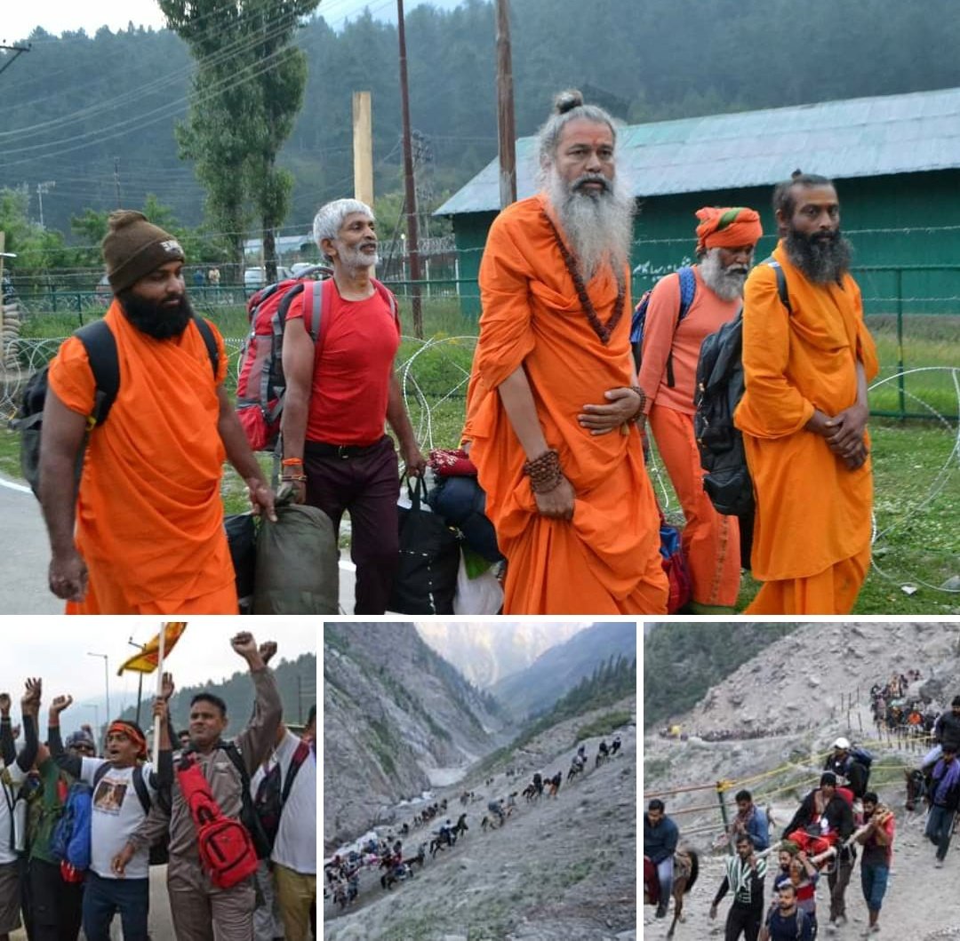 KTNews11's tweet photo. As the first batch of Devotees left towrds the holy Cave today that too after two years of Covid, #Yatrees were seen full of joy & happiness.
They appreciated the #LG_admin for putting best possible facilities fr their convenience be it security,hygienic food or other logistics. https://t.co/Kz8dOxdGNM