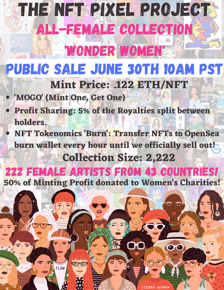 Anadyomene01's tweet photo. I’m one of 222 Artists part of the historic ALL-FEMALE @NFTPixelProject
#drop titled ‘Wonder Women’, coming together from 43 COUNTRIES! Minting
is LIVE for my followers!
#Discord: https://t.co/6R7StN4LMC
Here is the official minting link: https://t.co/63PAEfkHAq
#nft https://t.co/Hi7DSsecGD