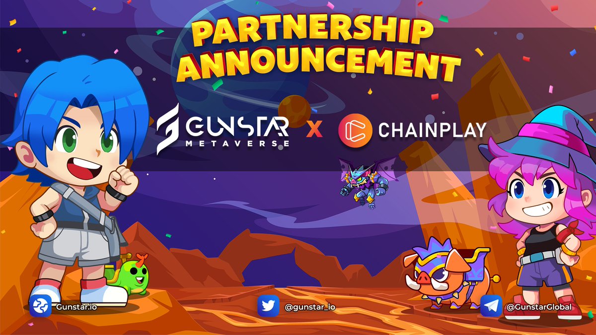 🔥 Let’s welcome to Gunstar Metaverse’s latest partner - <a href="/Chainplaygg/">ChainPlay.GG</a>, the GameFi One-stop Hub for every Blockchain Gaming &amp; NFT Gamer.

👉 Details:  blog.gunstar.io/gunstar-metave…

#Gunstar #Metaverse #RaidBoss #Gamefi $GSTS $GSC #PlayAndEarn #FreeToPlay