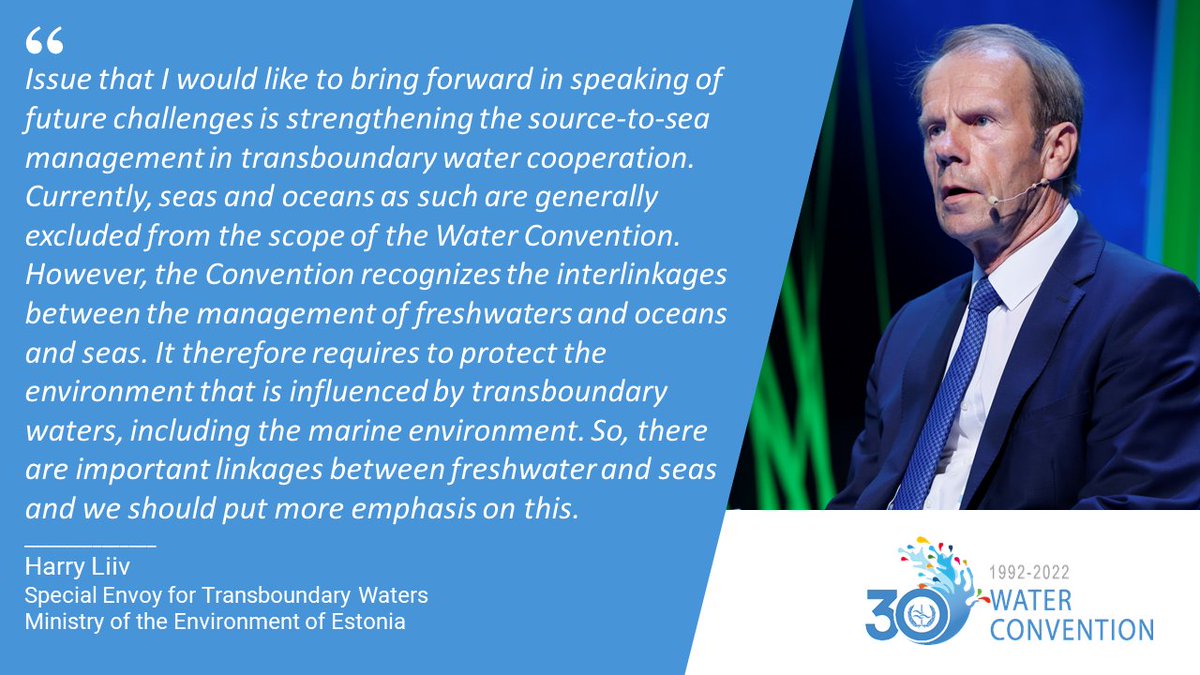 It is important to bring together the freshwater and ocean communities to explore how transboundary water cooperation can help to protect coastal and marine environments, including through the framework of the Water Convention. #source2sea #S2S #WaterConvention #WaterConvention30