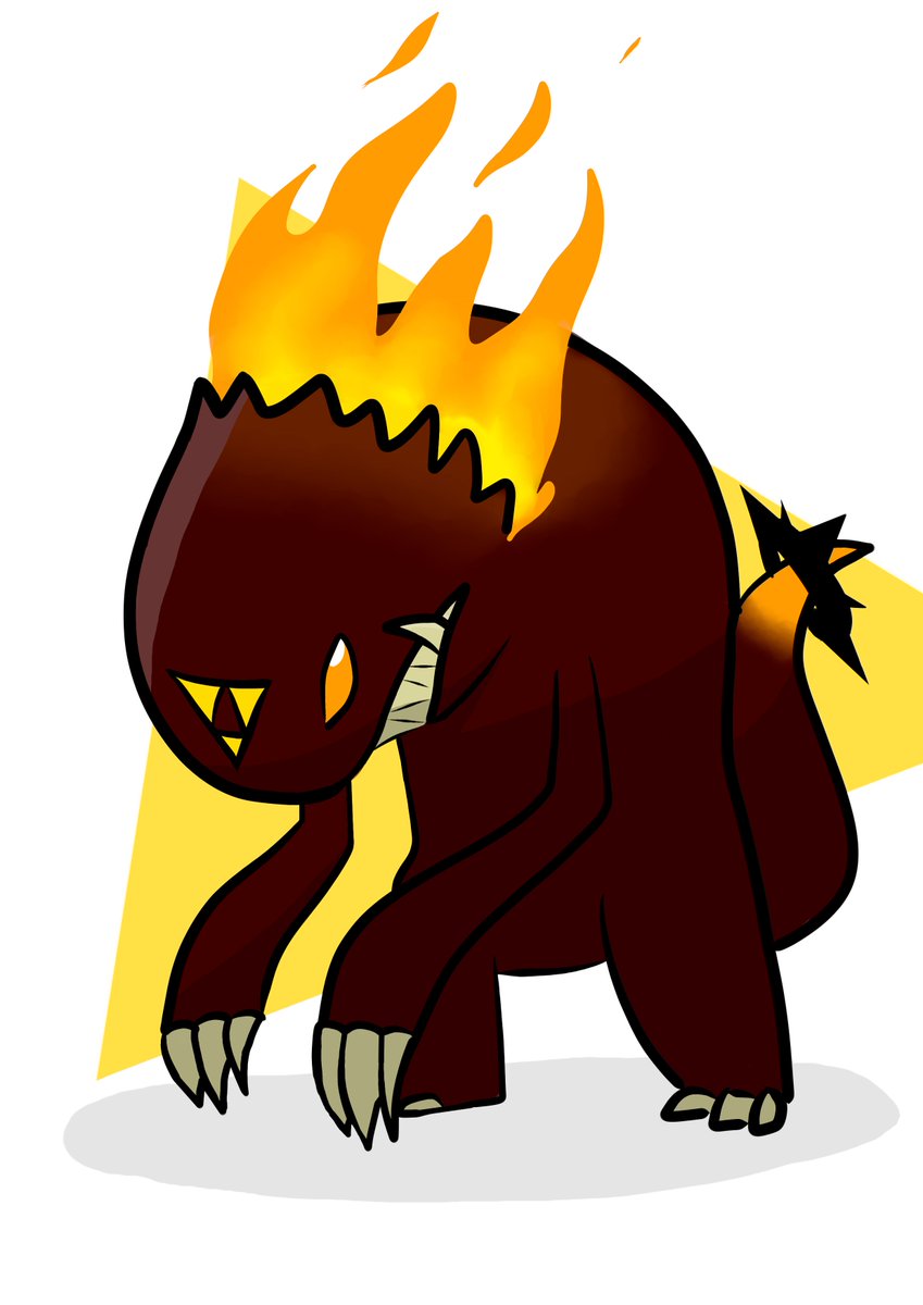 Here's the counterpart to Fylia, Ghiramise, the Dark/Fire legendary of the Hyrule Region. Perhaps a criminal organization tries to get ahold of it to reshape the world in their image, because why just steal Pokémon anymore? #LegendofZelda #Ghirahim #Demise #HyruleRegion