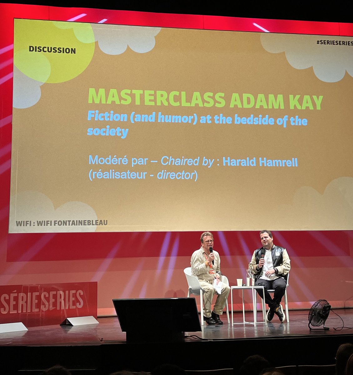 ElsaFellrath's tweet photo. Adam Kay presents his #tvseries “This is going to hurt” at Série Series “I did not have the emotional armor to deal with the bad stuff as a doctor so I wrote diaries as a coping mechanism” #serieseries #storytelling #stories #tv https://t.co/pXTGh5ZiXM