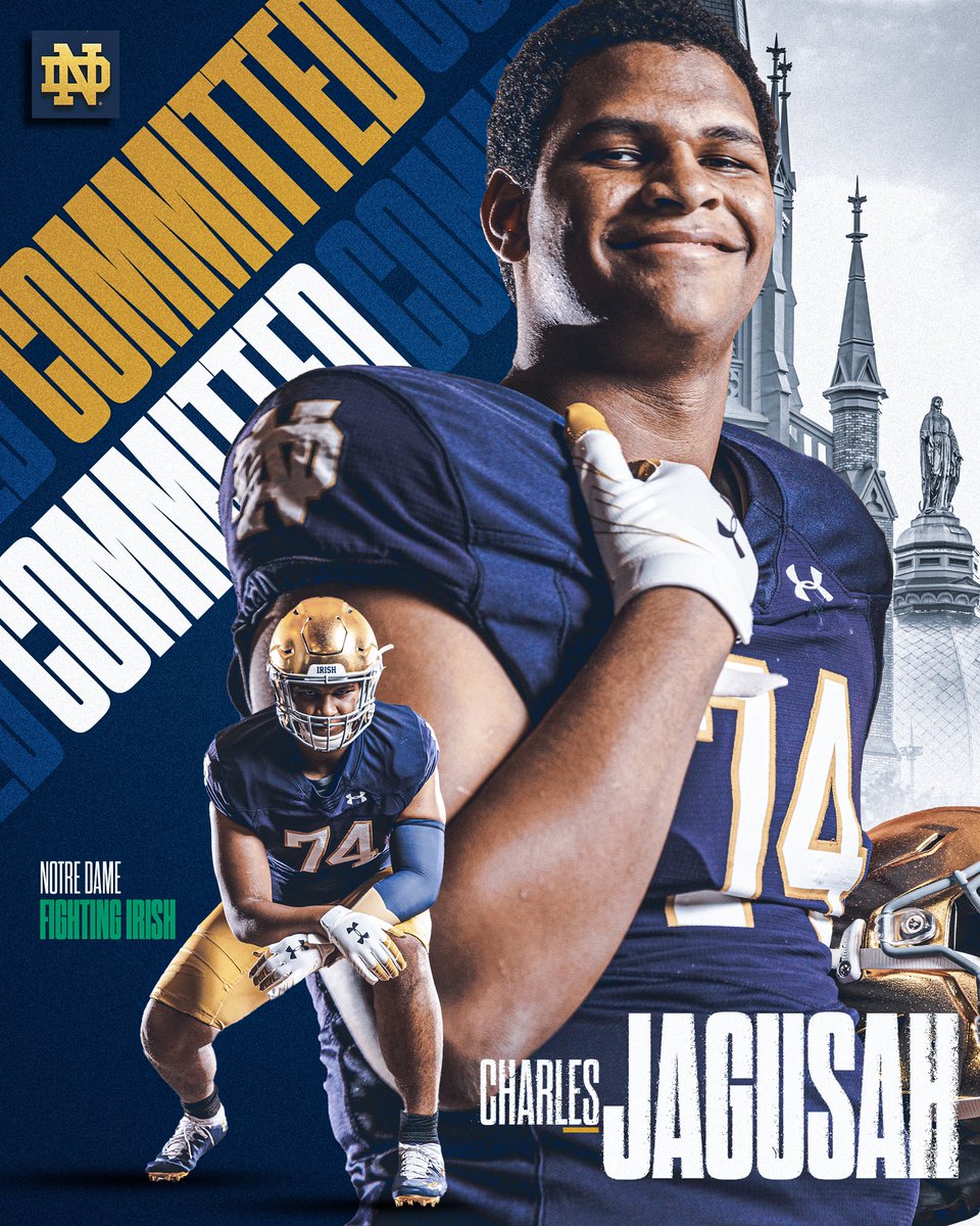 Charles Jagusah (@cjagusah) on Twitter photo I would like to thank all of the coaches and programs that have given me this life changing opportunity. With that being said, I am very excited to announce my commitment to The University of Notre Dame
#GoIrish <a href="/Marcus_Freeman1/">Marcus Freeman</a> <a href="/NDFootball/">Notre Dame Football</a> I would like to thank all of the coaches and programs that have given me this life changing opportunity. With that being said, I am very excited to announce my commitment to The University of Notre Dame
#GoIrish <a href="/Marcus_Freeman1/">Marcus Freeman</a> <a href="/NDFootball/">Notre Dame Football</a>