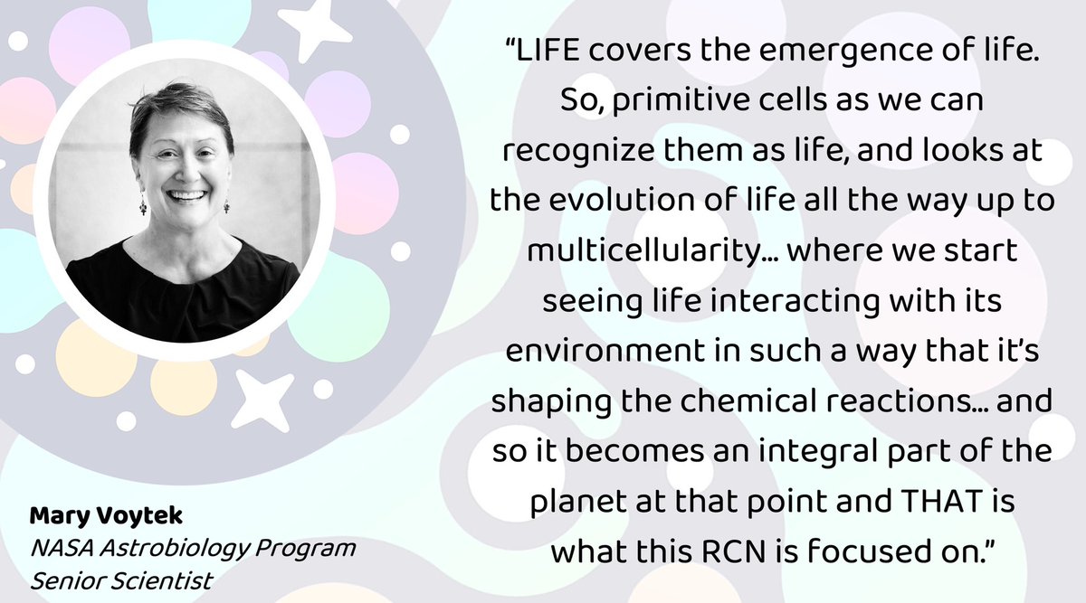 LIFE: From Early Cells to Multicellularity (@life_rcn) on Twitter photo If you haven’t already, listen to <a href="/NASAAstrobio/">NASA Astrobiology: Exploring Life in the Universe</a> Senior Scientist Mary Voytek talk about #Astrobiology Research Coordination Networks (RCNs), including our very own LIFE!
appel.nasa.gov/podcast/episod… If you haven’t already, listen to <a href="/NASAAstrobio/">NASA Astrobiology: Exploring Life in the Universe</a> Senior Scientist Mary Voytek talk about #Astrobiology Research Coordination Networks (RCNs), including our very own LIFE!
appel.nasa.gov/podcast/episod…