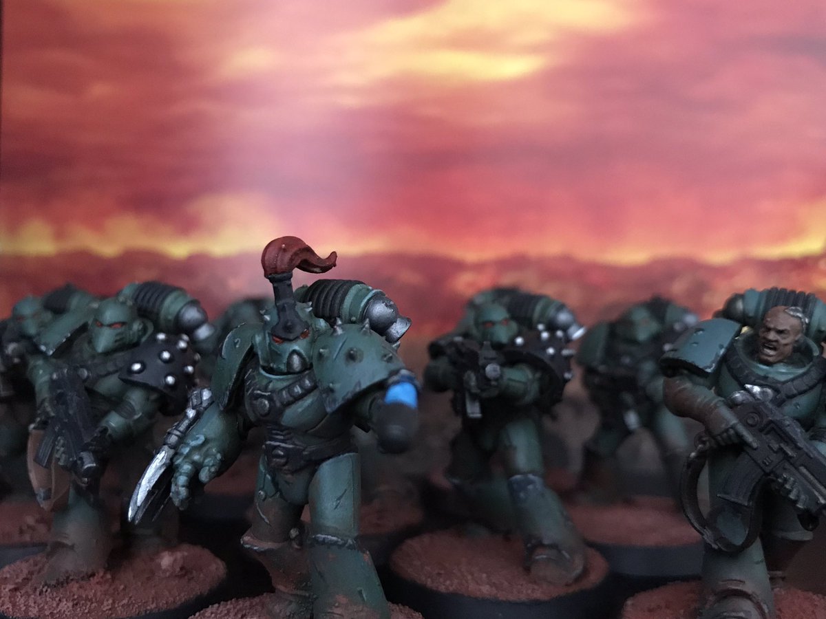 LewPaints's tweet photo. First Tactical Squad for Horus Heresy, it’s been a long time since I’ve painted Marines!

FOR THE WARMASTER! 

#WarhammerCommunity https://t.co/1qRdFdu2wg