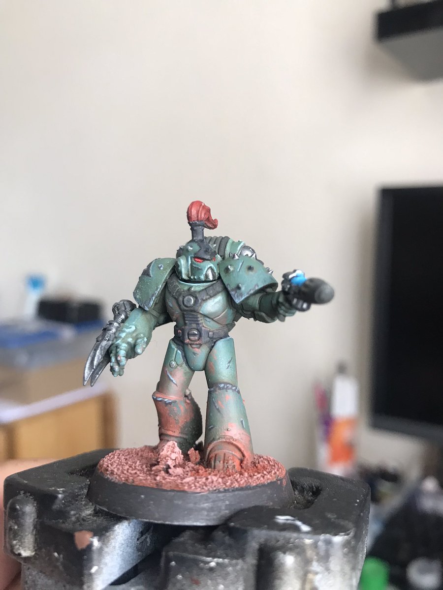 LewPaints's tweet photo. First Tactical Squad for Horus Heresy, it’s been a long time since I’ve painted Marines!

FOR THE WARMASTER! 

#WarhammerCommunity https://t.co/1qRdFdu2wg