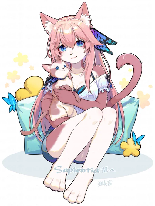 #今月描いた絵を晒そう
skebの2点🦋❄️ 