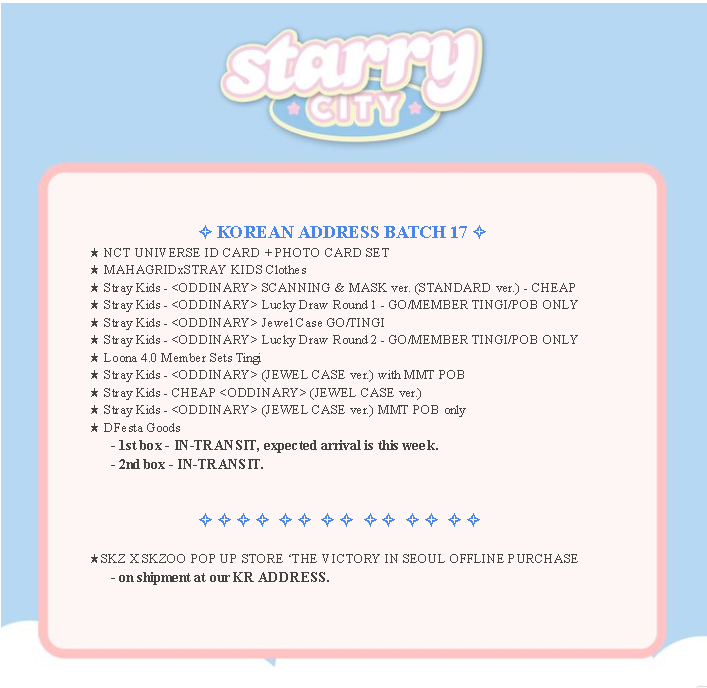 starrycityph's tweet photo. ┈┈⋆ #SCPHUpdates✨
Thank you so much for the patience
Always Stay Safe and Healthy po!

☆ If we missed an update don't hesitate to DM us.
☆ Incoming updates this week will be replied to this tweet. https://t.co/GxCHQy4mOq