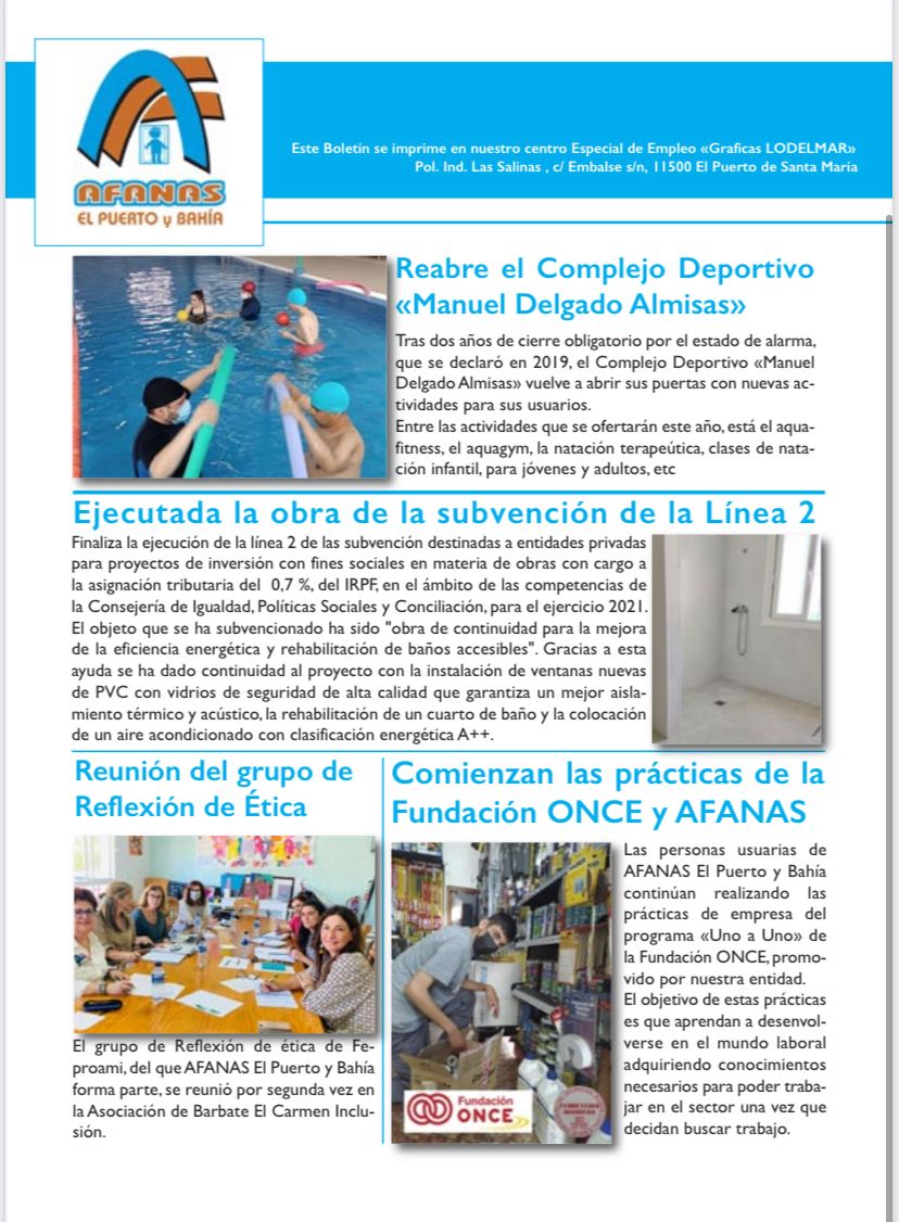 afanas_y's tweet photo. 📝Ya tenemos lito el boletín de junio, que los actos y actividades más destacadas que han transcurrido a lo largo del mes en nuestra Asociación. 
#boletin #Noticias #Junio #afanaspyb #elpuerto https://t.co/Yz3PzS9ybA