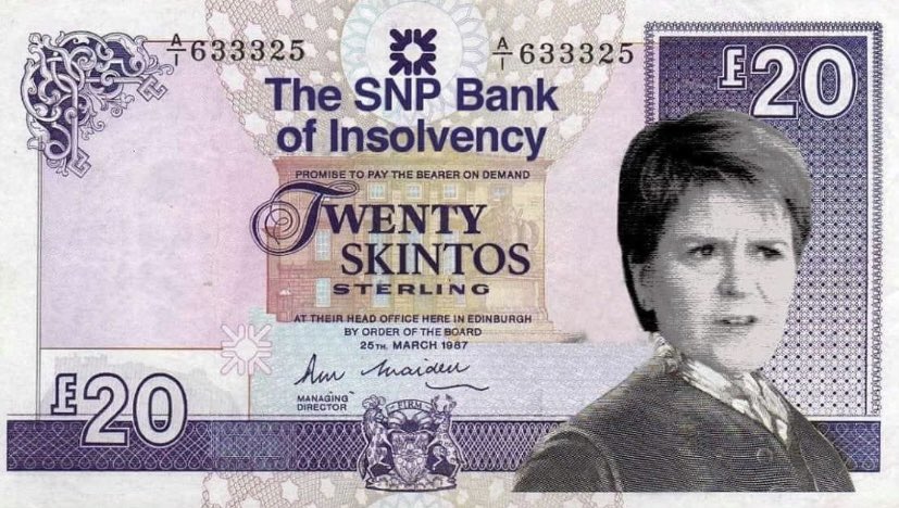 tractorgirly's tweet image. Breaking news:

The SNP have finally confirmed what currency Scotland will use once independent. 

They are pleased to announce The SKINTO. 

Currency conversion will be set as follows:

1 SKINTO = 0.000000001 GBP