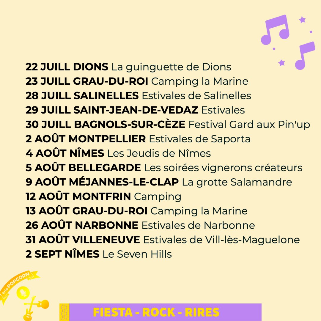3popcornfever's tweet photo. La programmation des concerts été 2022 de Triopopcorn https://t.co/djStWANYDP