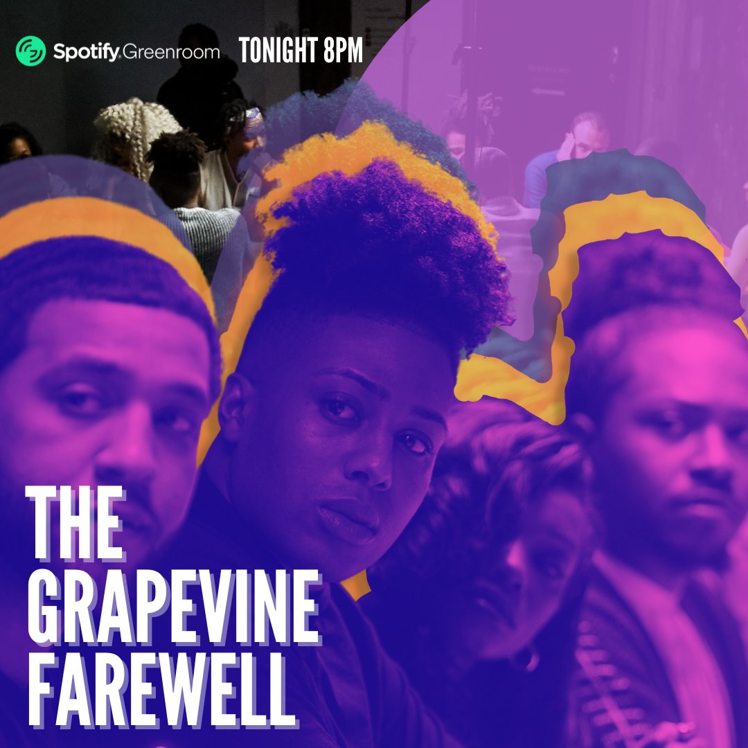 Tonight, we celebrate the magic we created with all of you for the last time as we say goodbye to The Grapevine. Come through tonight at 8pm EST to our @SpotifyLive to come kick it with us and share some memories with some of your faves from the show! 🍇spotify.link/grapevinelive