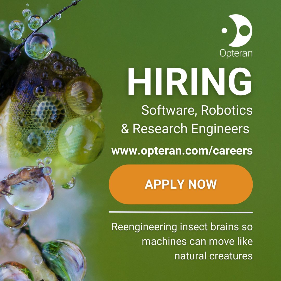 If you're a #SoftwareEngineer , join <a href="/opterantech/">Opteran Technologies</a>'s team of neuroscientists &amp; biologists to enable machines (drones, robots, dogs, vehicles) to see, avoid collisions, navigate and make decisions. Apply at opteran.com/careers #ai #jobs #robotics #programming #uavs #resume