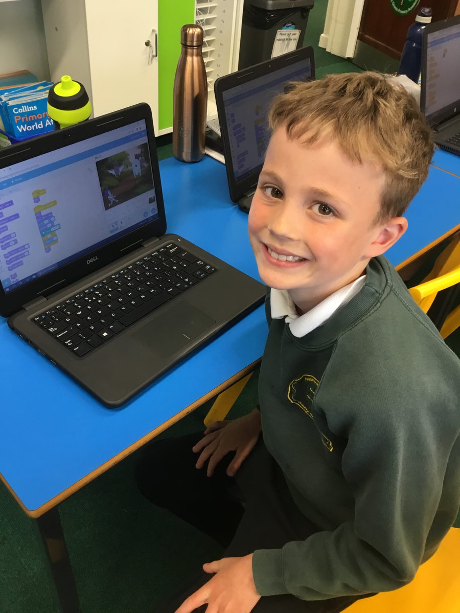 Y4BradleyGreen's tweet photo. We've been very busy on the laptops this afternoon, working on our @scratch animated stories. We can't wait to record the audio in our next lesson @BGPAComputing https://t.co/1G4y5FSCgV