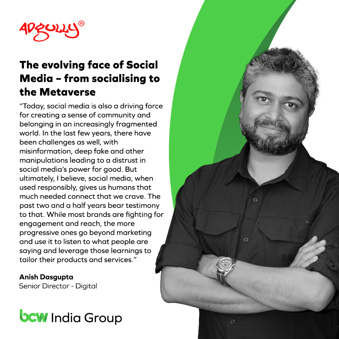Burson India (@bursonindia) on Twitter photo .<a href="/anishdg/">Anish Dasgupta</a>, Senior Director - Digital, BCW India shares his thoughts with <a href="/GaneshMala/">V. Ganapathy</a> on the evolving face of Social Media - from socialising to the Metaverse. Read the full interview by <a href="/adgully/">Adgully</a>
adgully.com/the-evolving-fโฆ
#SocialMediaDay #SocialMediaDay2022 .<a href="/anishdg/">Anish Dasgupta</a>, Senior Director - Digital, BCW India shares his thoughts with <a href="/GaneshMala/">V. Ganapathy</a> on the evolving face of Social Media - from socialising to the Metaverse. Read the full interview by <a href="/adgully/">Adgully</a>
adgully.com/the-evolving-fโฆ
#SocialMediaDay #SocialMediaDay2022