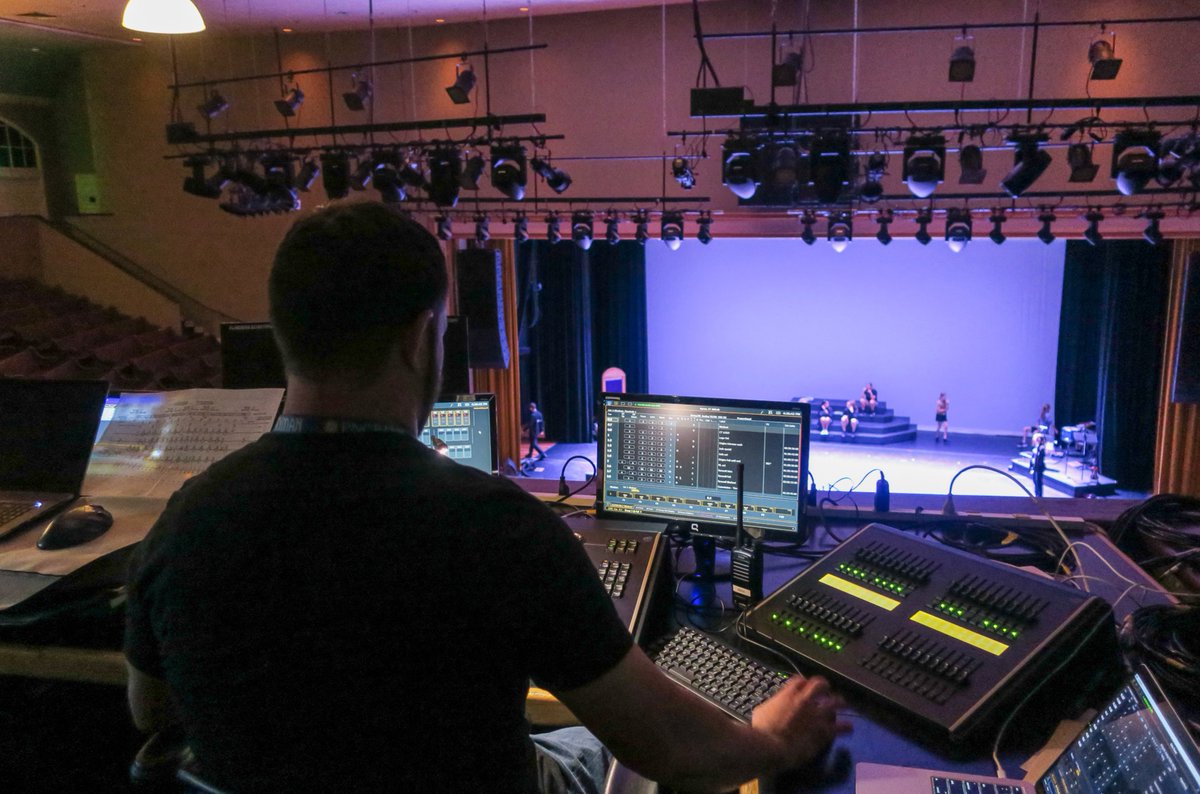 PCG_News's tweet image. Behind the scenes: In the lighting booth before the @theryman show with @celtic_throne a/v engineer Bailey Crawford. (Photo: Ellie Hilliker)