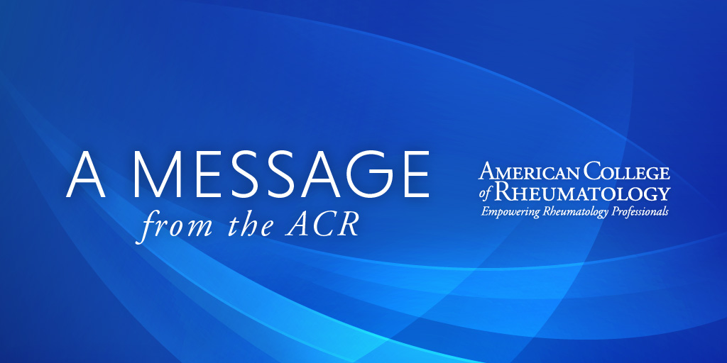 The ACR is aware of the emerging concerns surrounding access to needed treatments such as #MTX after the recent decision in Dobbs v. Jackson Women’s Health Organization.