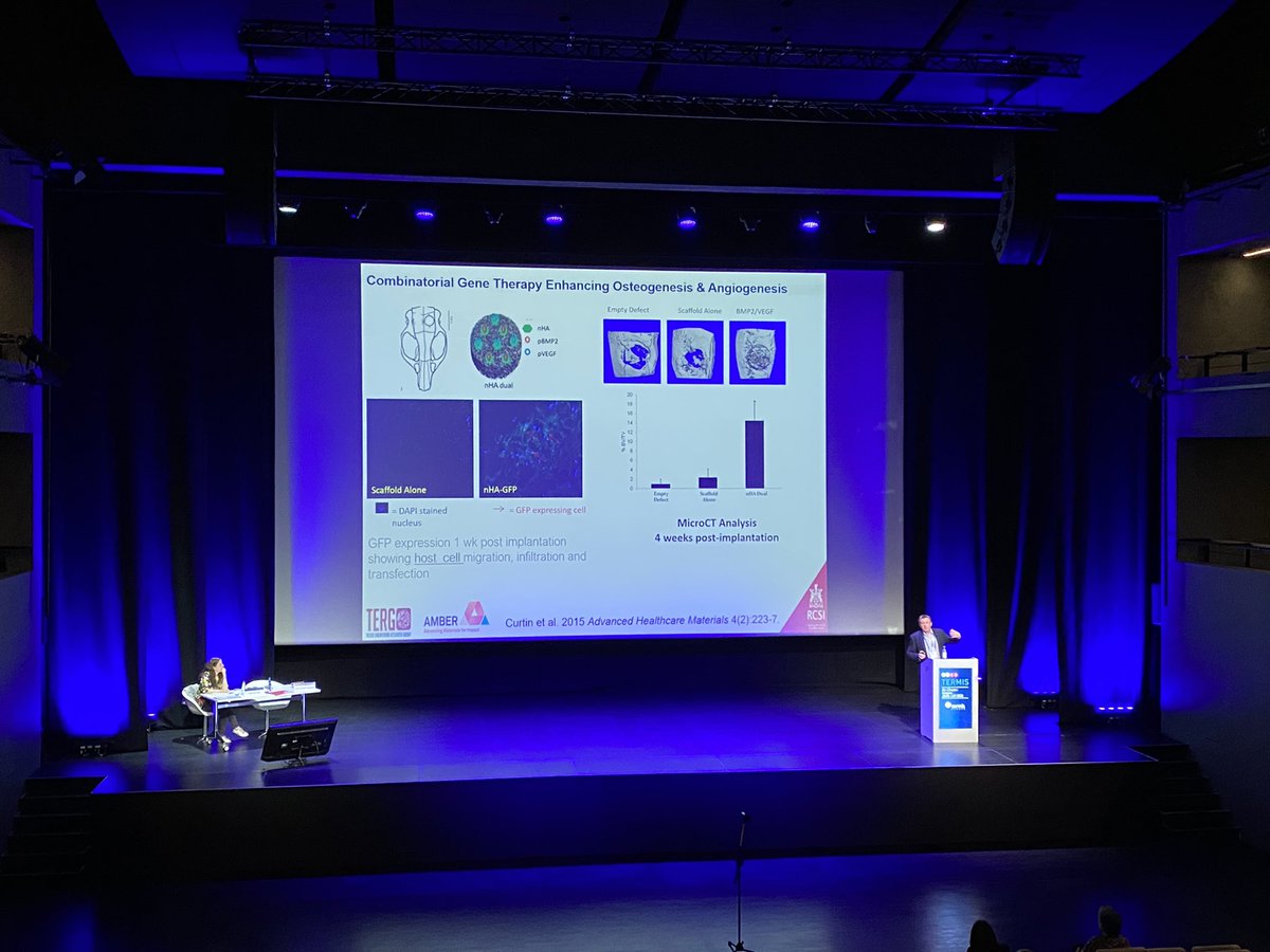 @TissueEngDublin Lead PI & @RCSI_Irl Director of Research @fjobrien engaging us with a keynote on TERG’s Gene Activated Matrices/Scaffolds @TermisEU2022. In case you missed it, TERG is on tomorrow with miRNA @jmsadowska & mRNA activated scaffolds @_KatieMcC_ -S4A at 11AM.