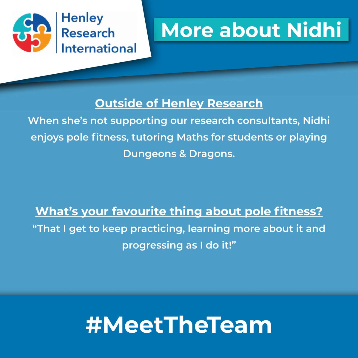 We'd like to introduce you to Nidhi Patel, our new Research Administrator 👋

Nidhi will be working alongside our research consultants, gathering and analysing data to ensure our process remains efficient.