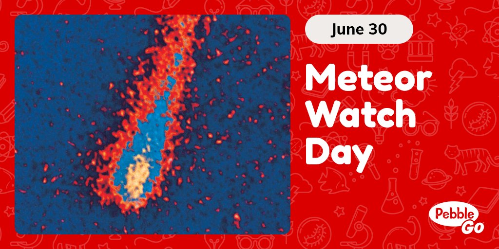 CapstonePub's tweet image. Look up this evening as it’s #MeteorWatchDay! Flashes of light in the sky could be a meteor burning up in the Earth’s atmosphere. Read all about Meteors &amp;amp; Asteroids in #PebbleGo &amp;amp; #PebbleGoNext! 

Reflect on June holidays with the PebbleGo calendar! ➝ bit.ly/38lIF1e