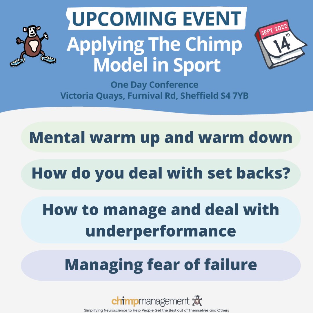 Whether you're a beginner, getting back into sport, at the start of your sports career or want to learn more about improving the performance of your team, becoming psychologically aware will help you focus on your goals and achieve more.
 
Find out more: chimpmanagement.com/product/sport2…