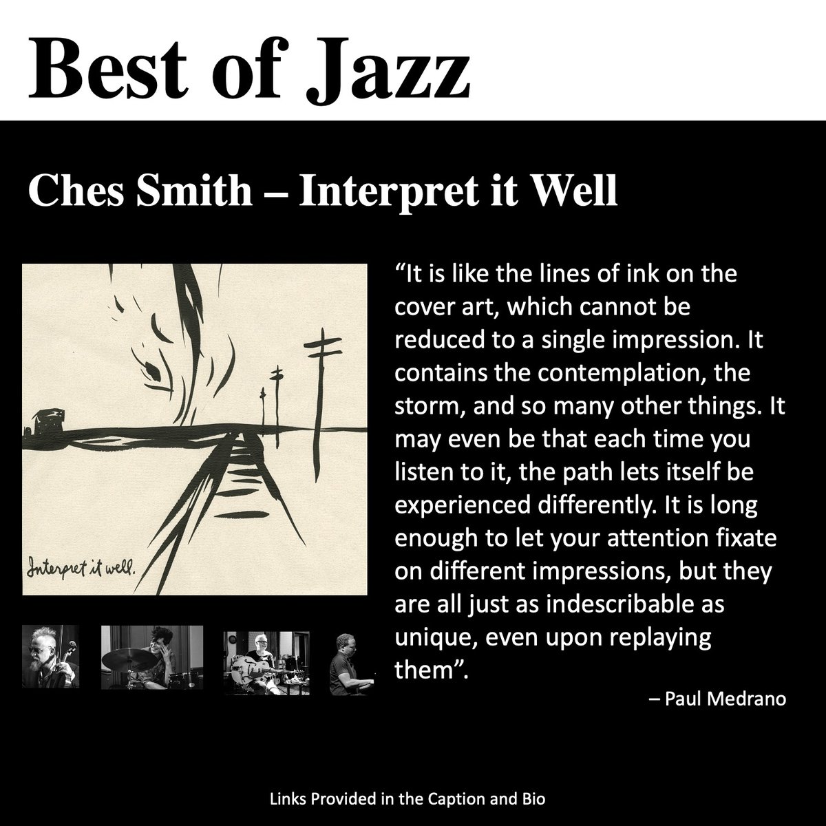 “It contains the contemplation, the storm, and so many other things. It may even be that each time you listen to it, the path lets itself be experienced differently.' – Paul Medrano bestofjazz.org/ches-smith-int…