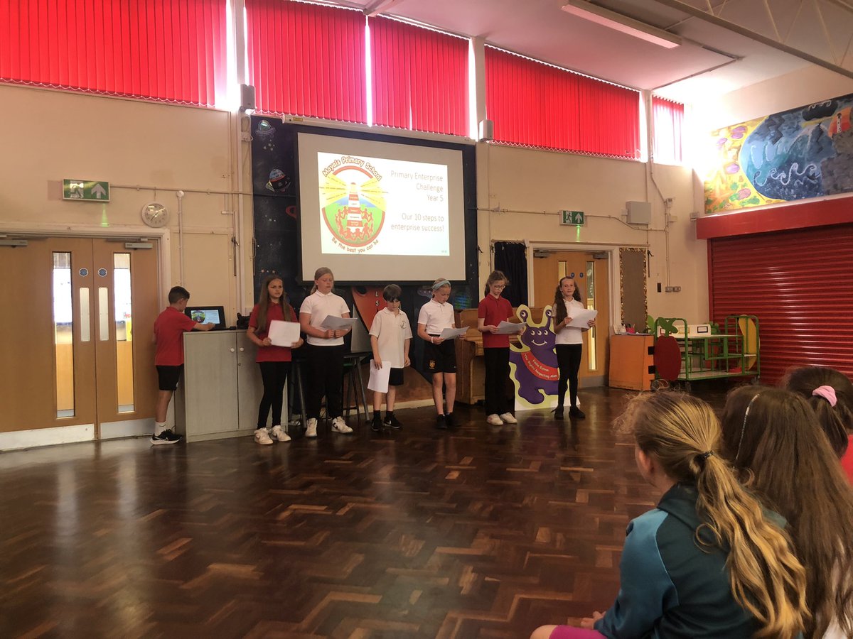 MayalsSchool's tweet photo. Hosting local schools this afternoon, as they, and our year 5 pupils pitch their enterprise journey to the judges.  Excellent presentations from all and some great reflections on their work too @KnelstonPrimary @Whitestone_Sch @OystermouthPri1 #PrimEnt22 https://t.co/TYnpAEdmFD