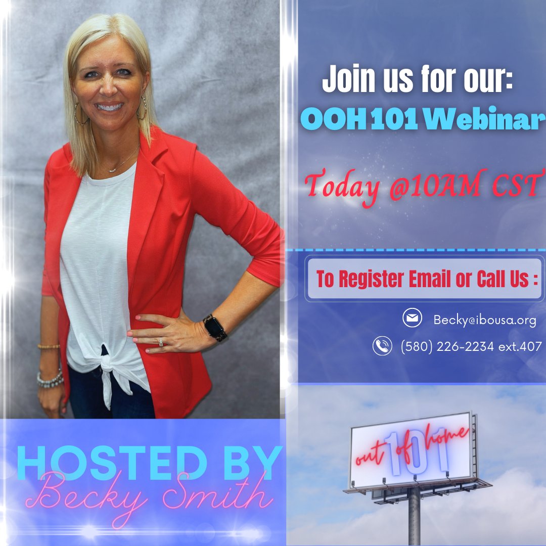 Join us for our first  #OOH101Webinar today at 10am CST. Join the meeting link below: meet.google.com/wjf-pccv-dpf