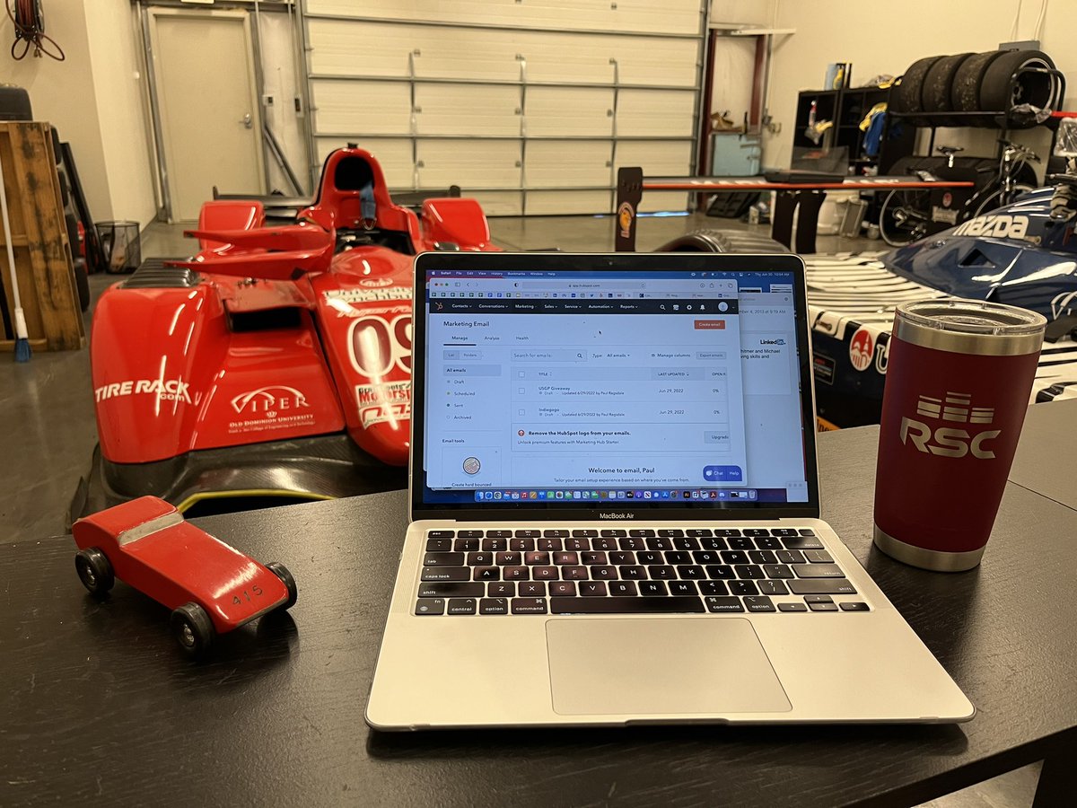 PaulRagsdaleGP's tweet photo. Learning my way around @HubSpot
#TheAutoverse #RSCMotors #PinewoodDerby #Project415 #TheStartingLine #VIR https://t.co/vgBdpvh2gS