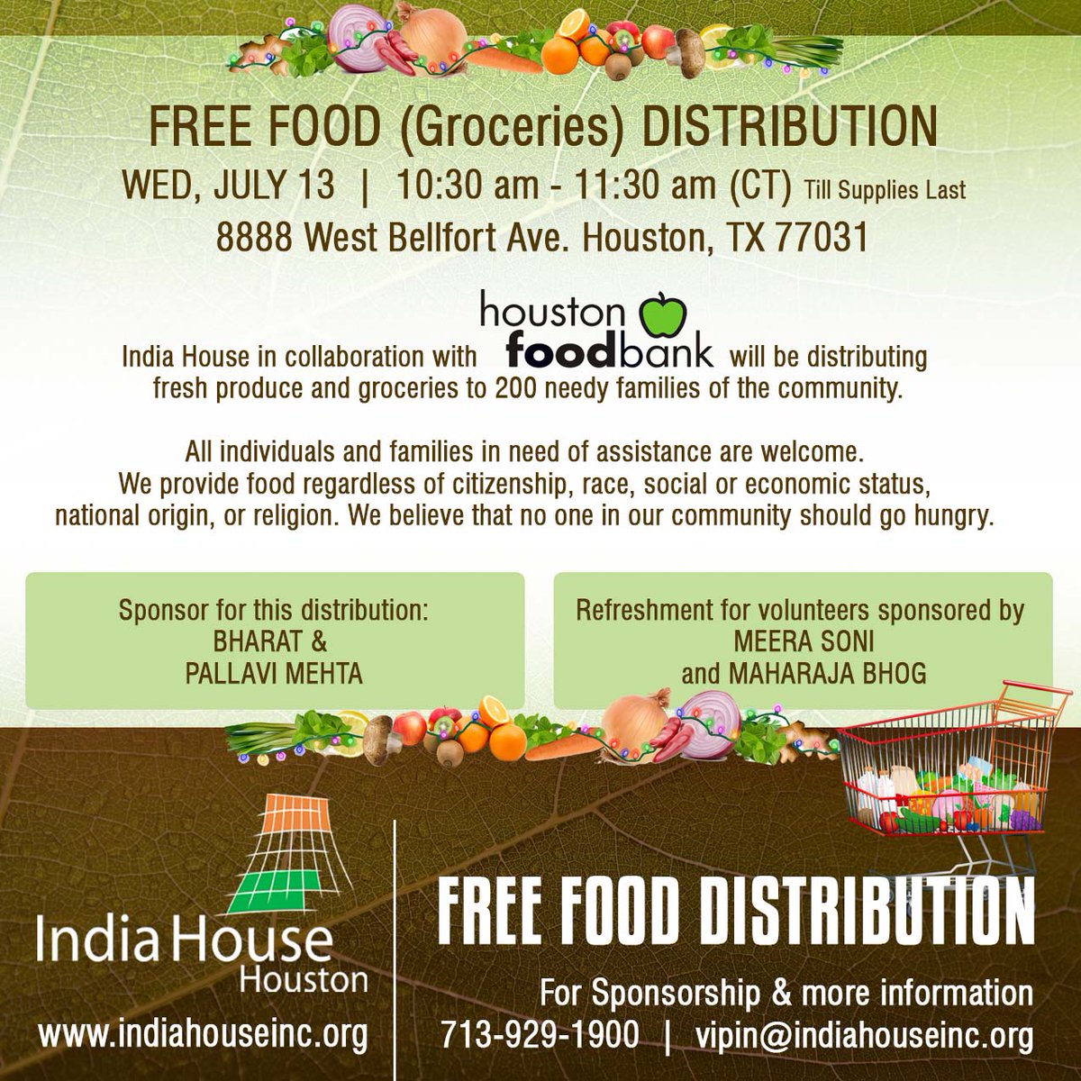 Volunteers do not necessarily have the time; they just have the heart.

Register now: signupgenius.com/go/70a0e44a5ac…

#freefood #freefooddistribution #houstonfood #houstonevents #foodbankdonations #foodbank #houstonfoodbank